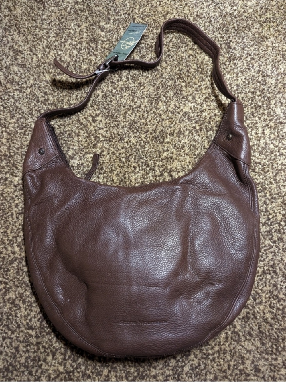 Stone Mountain Brown Genuine Leather Hobo Shoulder Bag Soft Slouchy Boho NWT